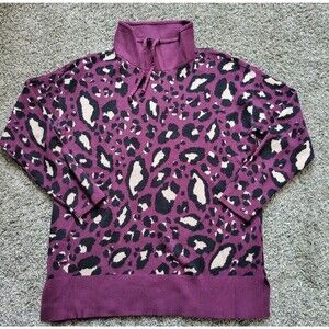 Lou & Grey Sweater Womens Large Pullover Turtle Neck Nylon Shirt Ladies Purple